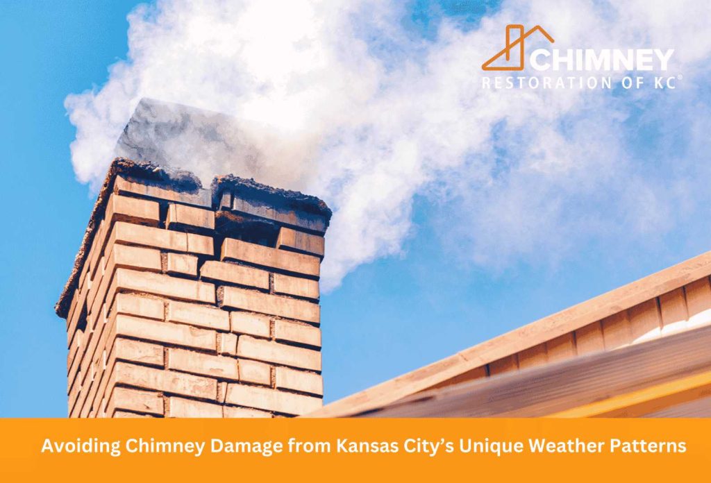 Chimney Restoration of Kansas City inspecting chimney damage in Kansas City home.