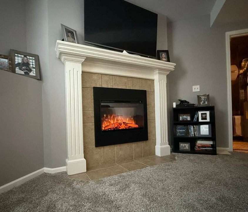 Fireplace remodeling materials in a Kansas City home, featuring brick, stone, and tile options—expertly recommended by Chimney Restoration of KC.