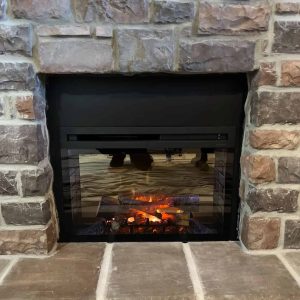 After of Stone Fireplace Remodel in Kansas City by Chimney Restoration of KC team